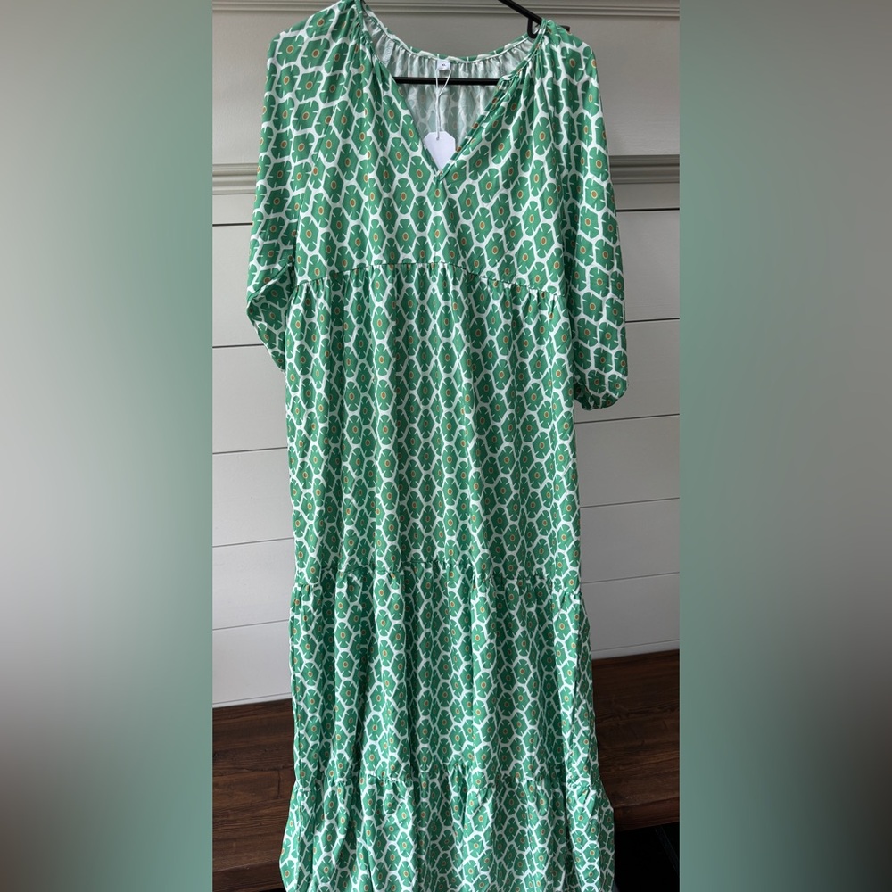 Green Maxi Dress, XL